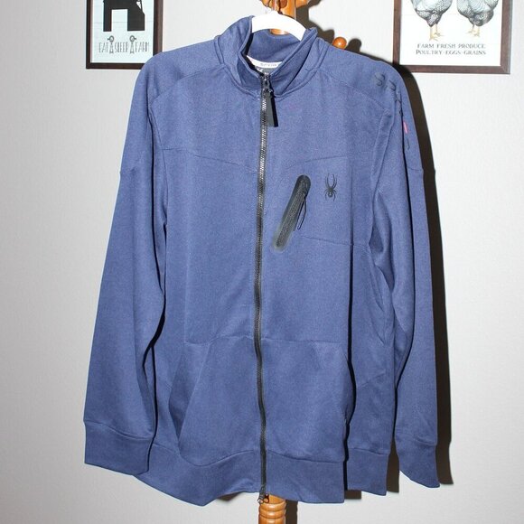 Spyder Active Pro WEB Jacket Full Zip Gym Outdoor Long Sleeve Mens Sz Large - Picture 1 of 7